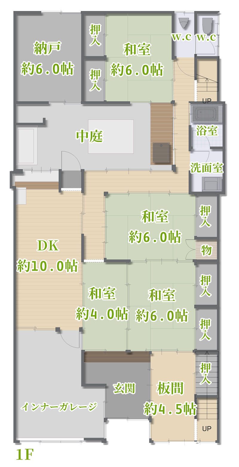 奈良県宇陀市大宇陀中新：1F間取りズ